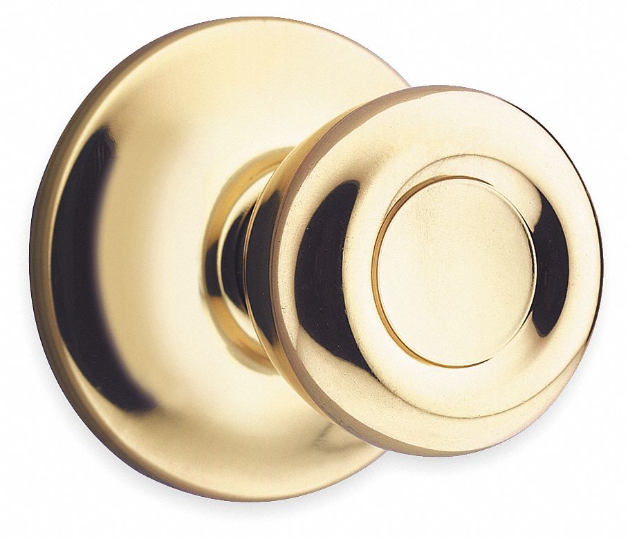 Knob Lockset Lockset, Polished Brass
