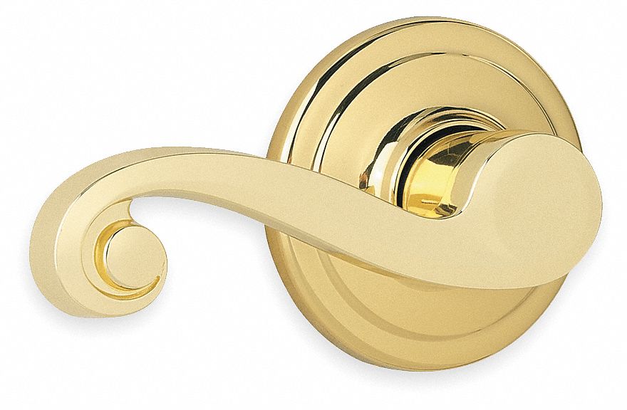 Lever Lockset, Polished Brass