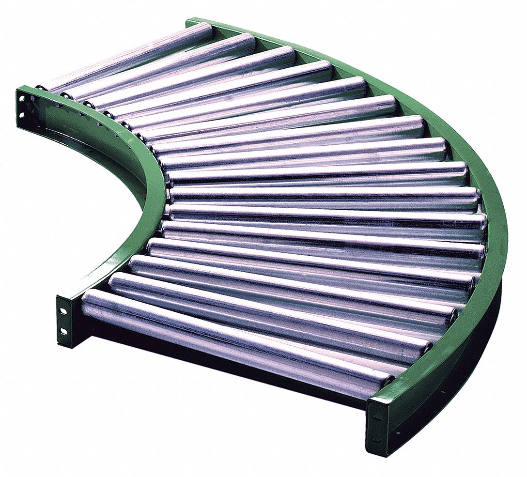 Roller Conveyor, 90 Deg Curved, BF22In