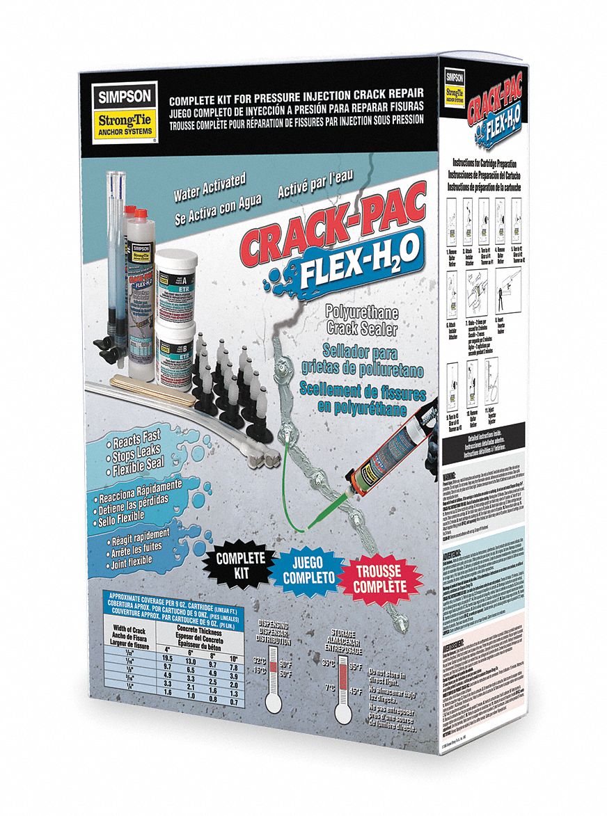 Crack Injection Repair Kit, Poly, 18 Oz