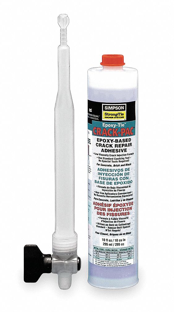 Crack Injection Resin, 2-Part Epoxy, 9 Oz