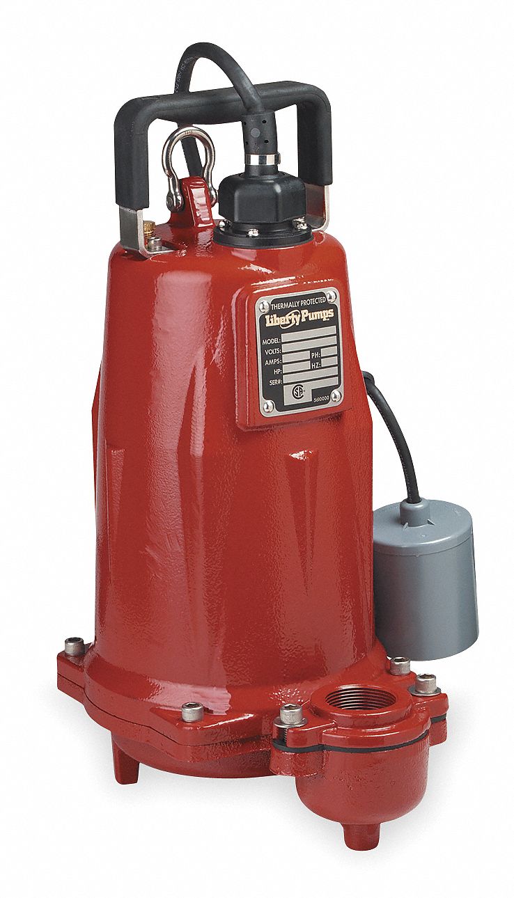 Effluent Pump, 2 HP, 1 Ph, 208-230V, 15 Amp