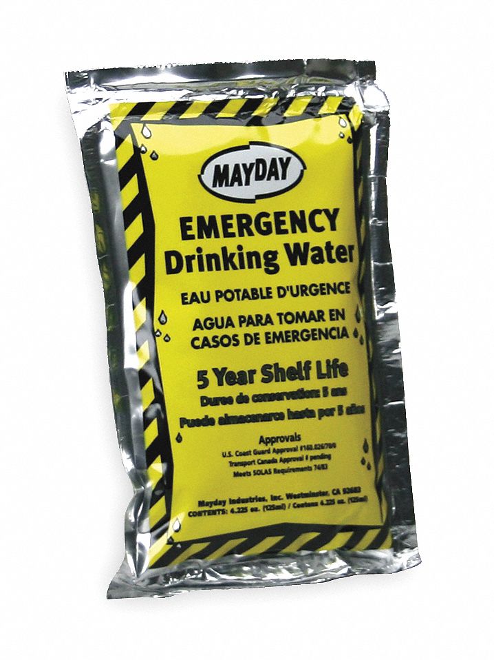 Emergency Drinking Water Pouch, Pk 64