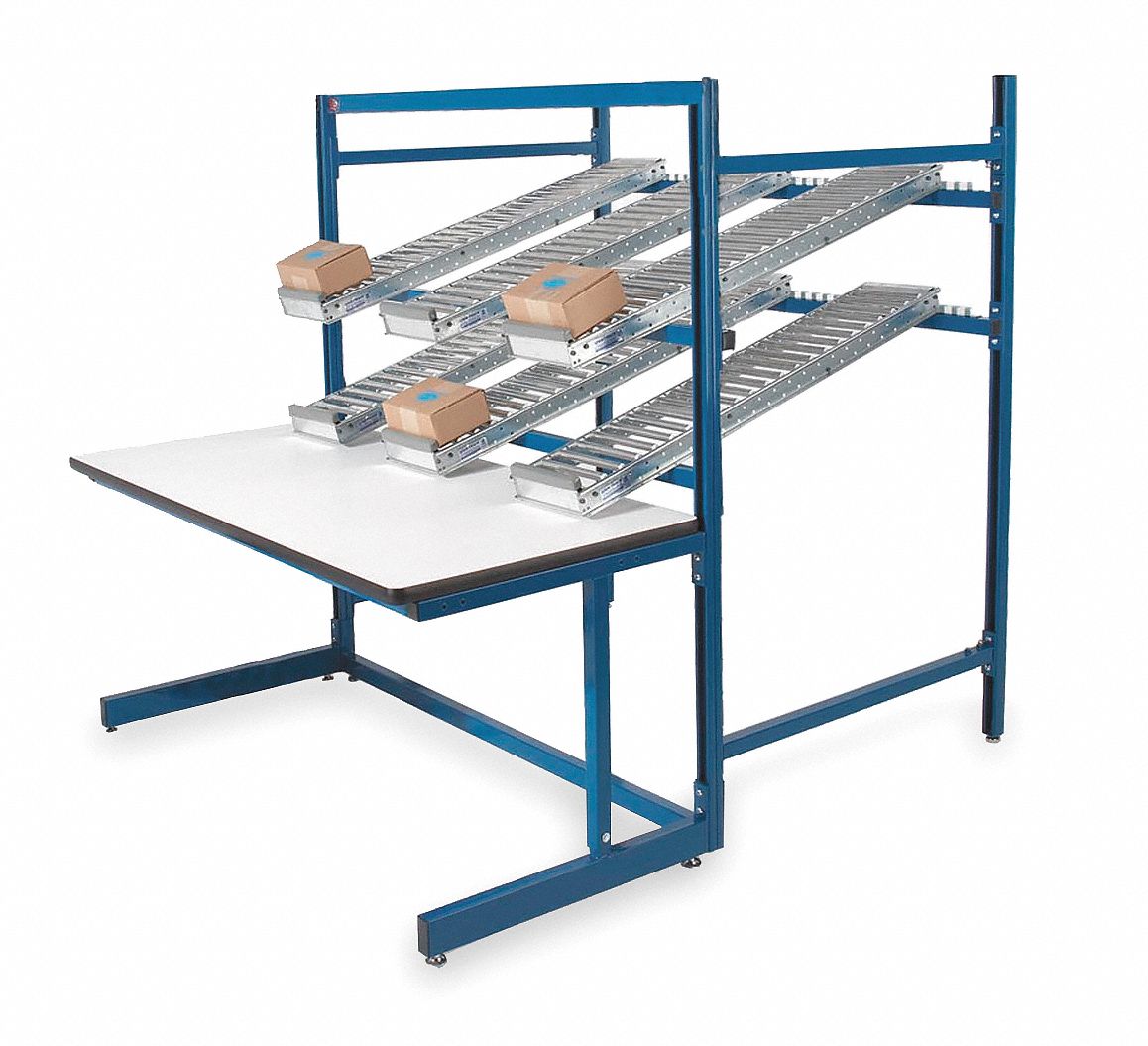 Ergo Flow Rack Wrkbnch, Blu, 60Lx30Wx65InH