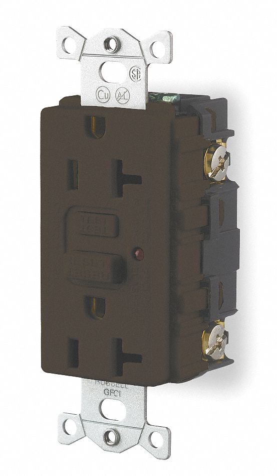 Receptacle, GFCI, 20 Amp, 120 VAC, 5-20R, LED