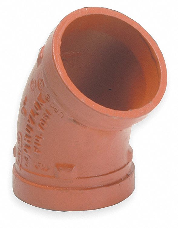 Elbow, 45 Degree, 6 In, Grooved, Ductile