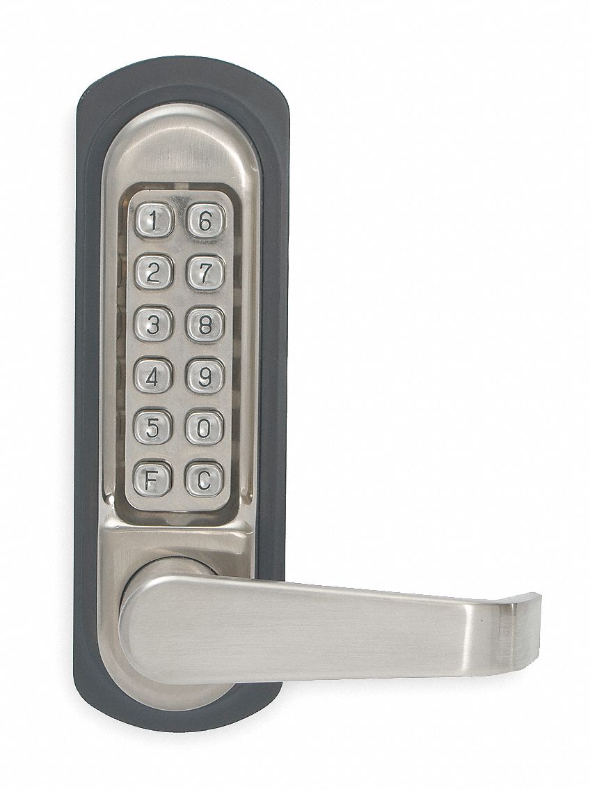 Lever, Push Button, Satin Chrome