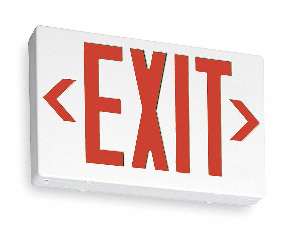 Exit Sign, 3.8W, Red, 1 or 2 Faces