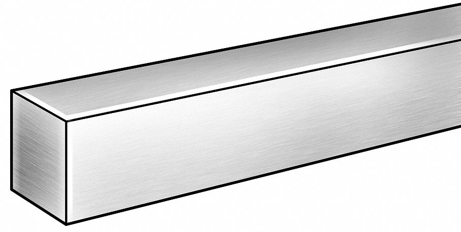 Square Rod, Nylon 6/6, White, 3/4 In x 1 Ft