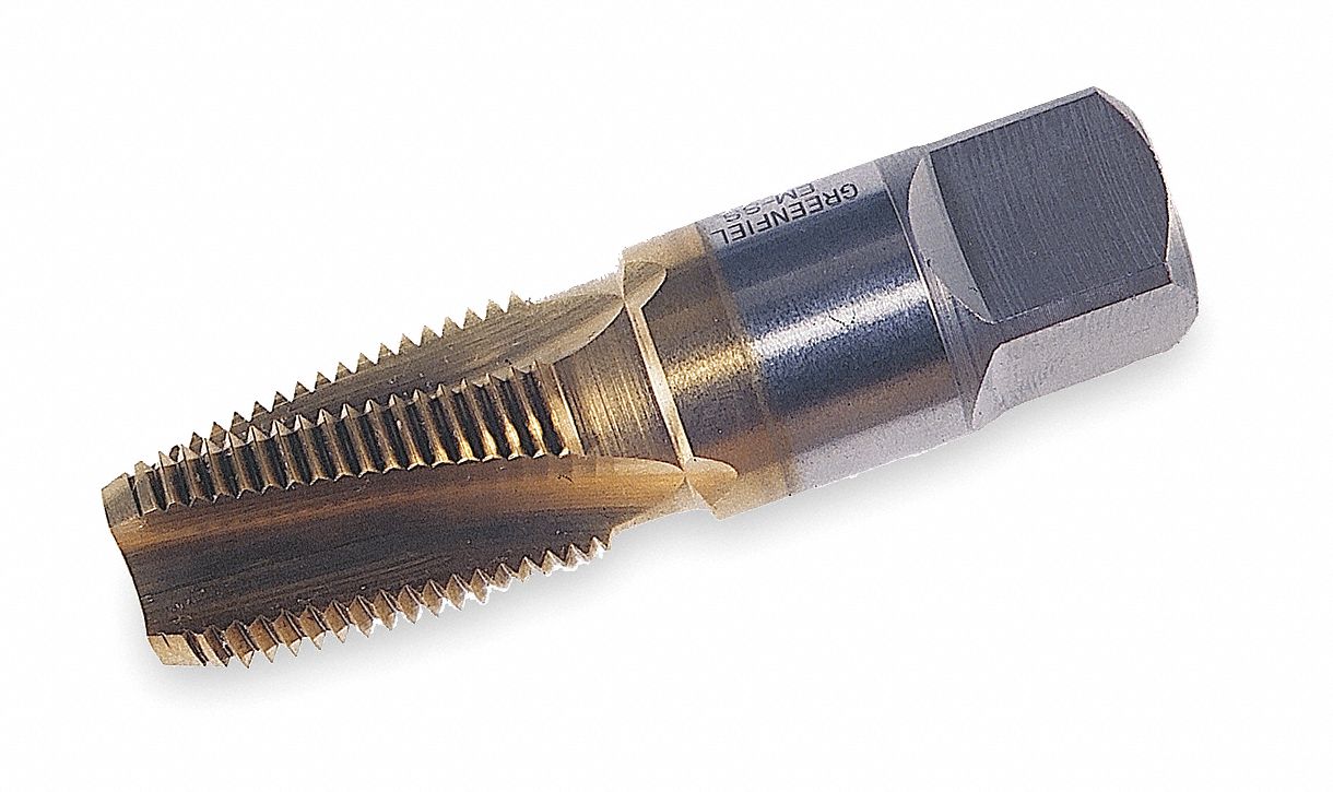 Spiral Flute Pipe Tap, Taper, HSS-E, 3/8-18