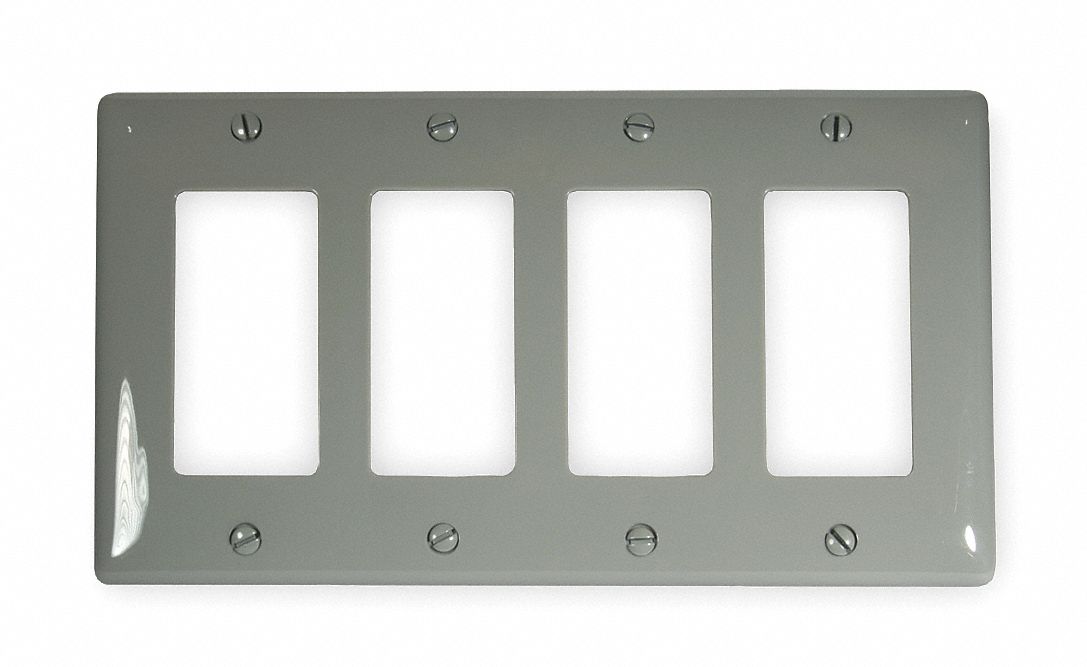Wall Plate, 4 Gang, Gray