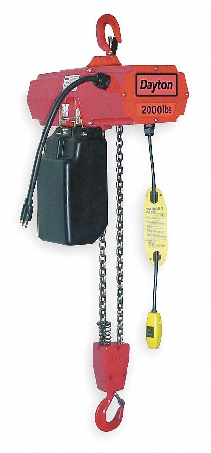 Electric Chain Hoist, 4000 lb., 20ft, 8 fpm