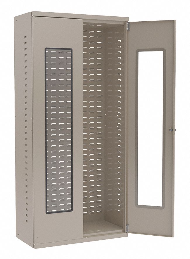 QuickView Bin Cabinet, H78, W36, D18, Putty