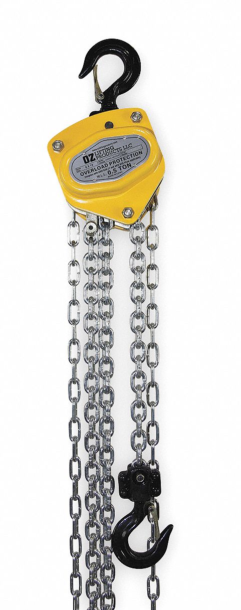 Hoist, Hand Chain, 1/2 Ton, 20 Ft Lift