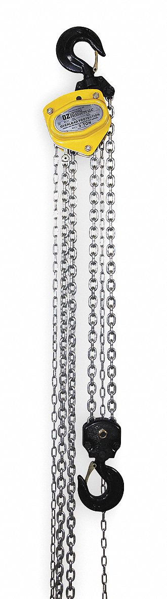 Hoist, Hand Chain, 3 Ton, 10 Ft Lift