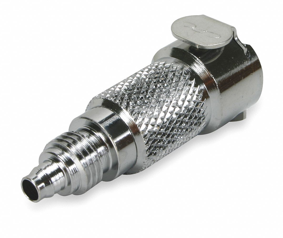 Coupler, Shutoff, 1/4 In Tube Sz, Brass