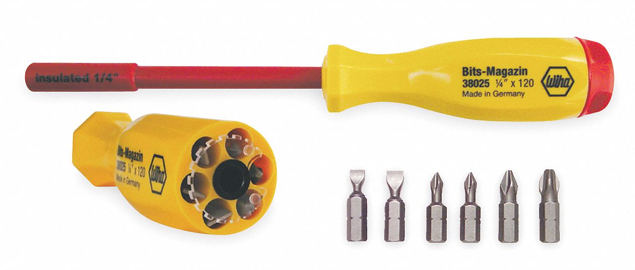 Multi-Bit Screwdriver, Insulated, 6 PC