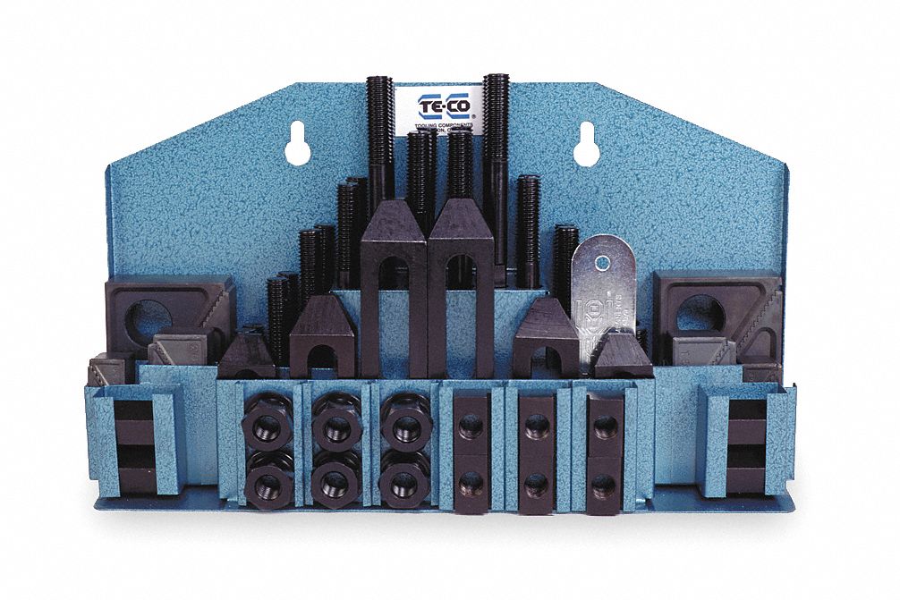 Clamping Kit, 1/2, 3/8-16 Stud, 52 Pcs