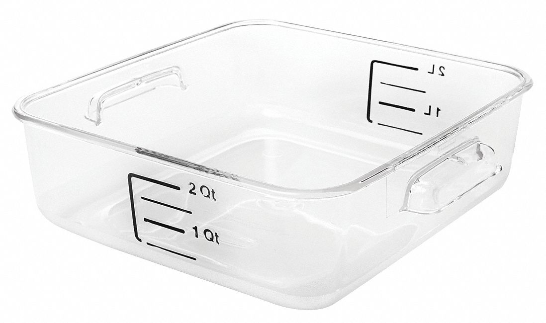 Square Storage Container, 2 Qt, Clear