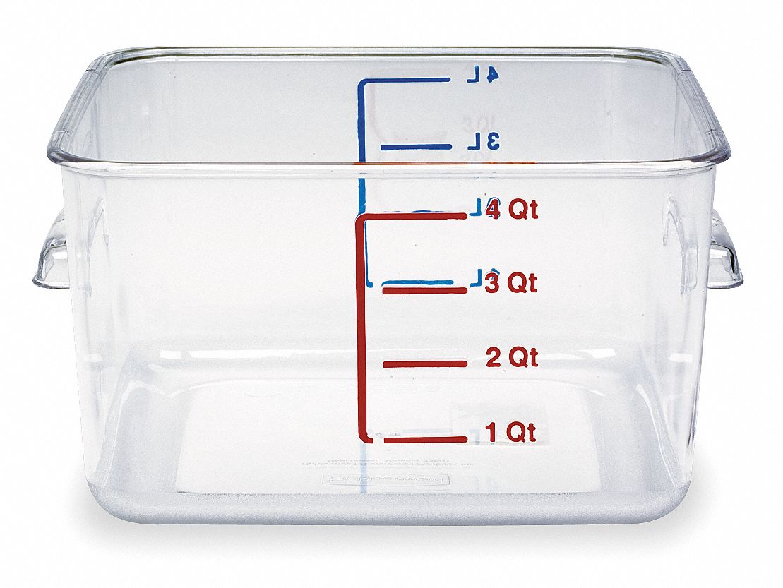 Square Storage Container, 4 Qt, Clear