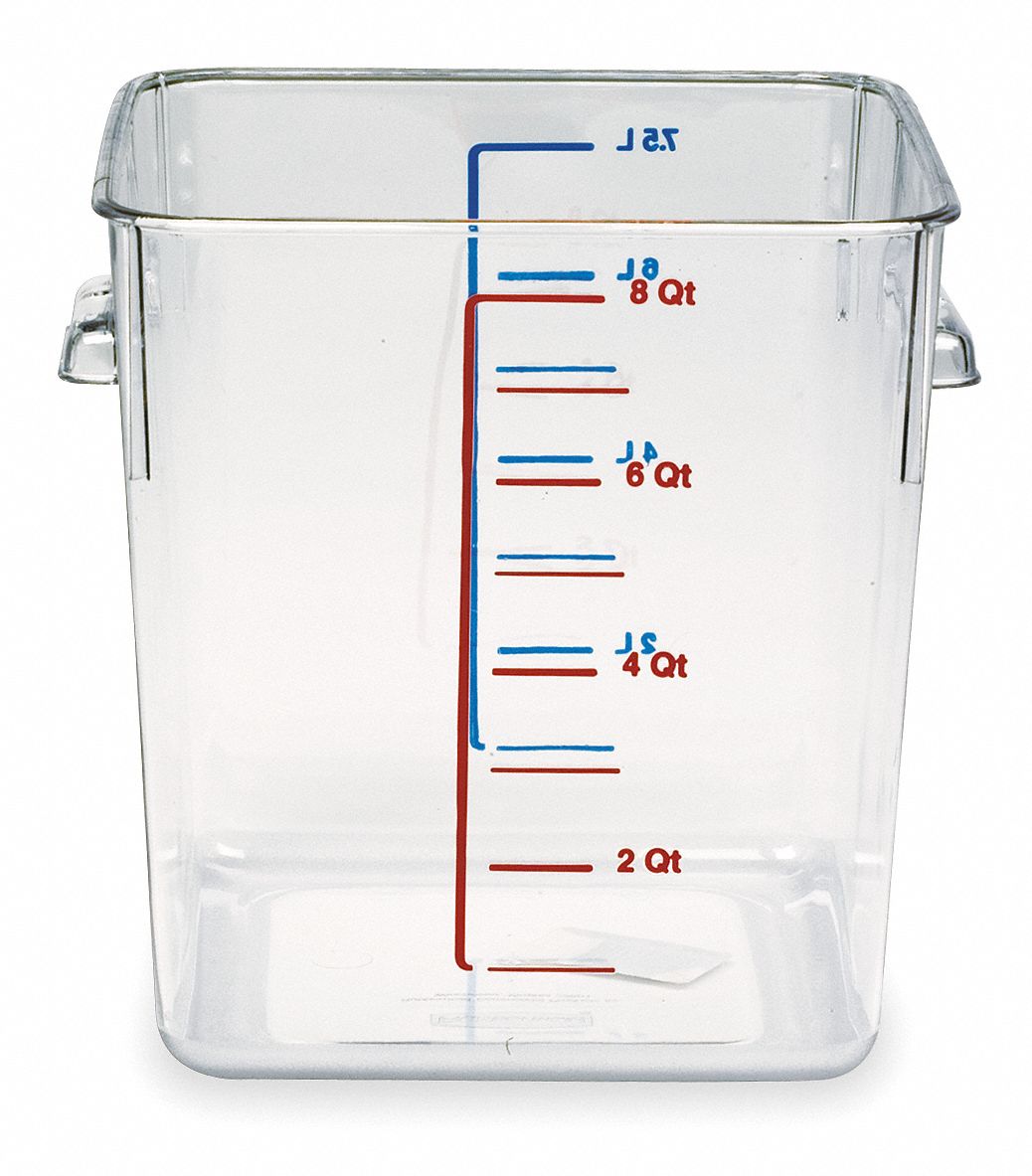 Square Storage Container, 8 Qt, Clear