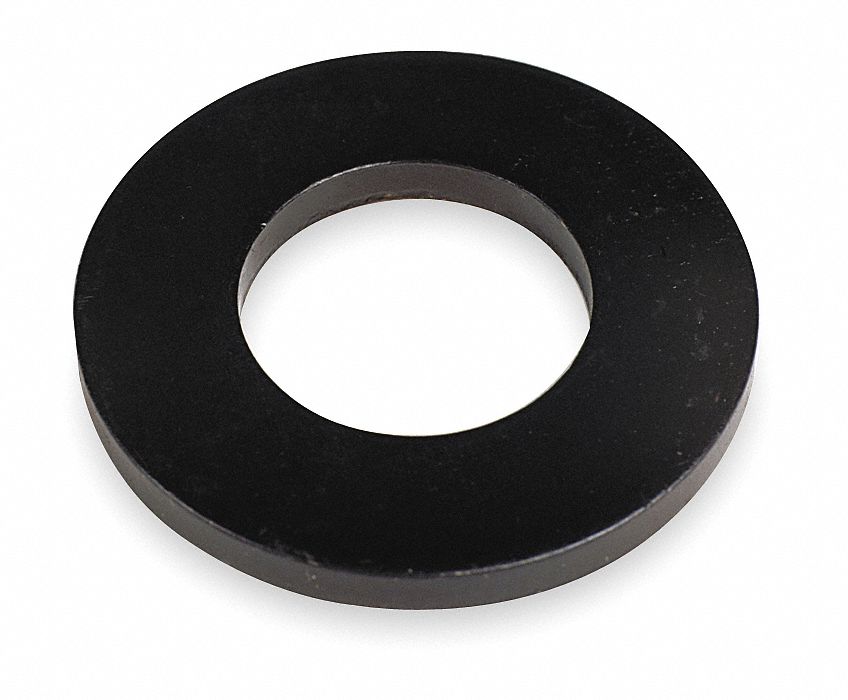 Flat Washer, Blk Oxide LCS, Fits 3/8 In