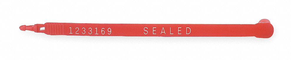 Security Seals, Plastic, Red, PK100
