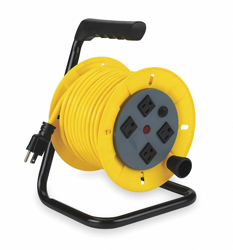 Cord Reel, Manual, 14/3, 40Ft, Yellow