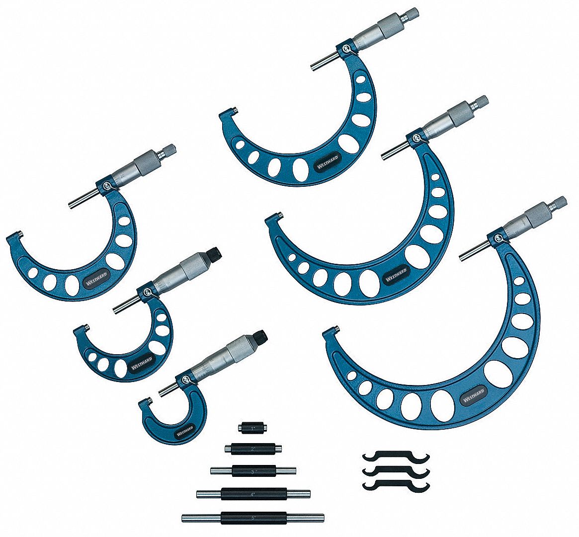 Outside Micrometer Set, 6 Pc, 1-6 In