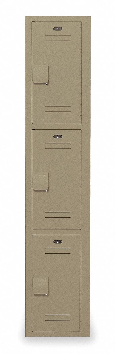 Assembled Locker, W 12, D 18, H 72, Beige