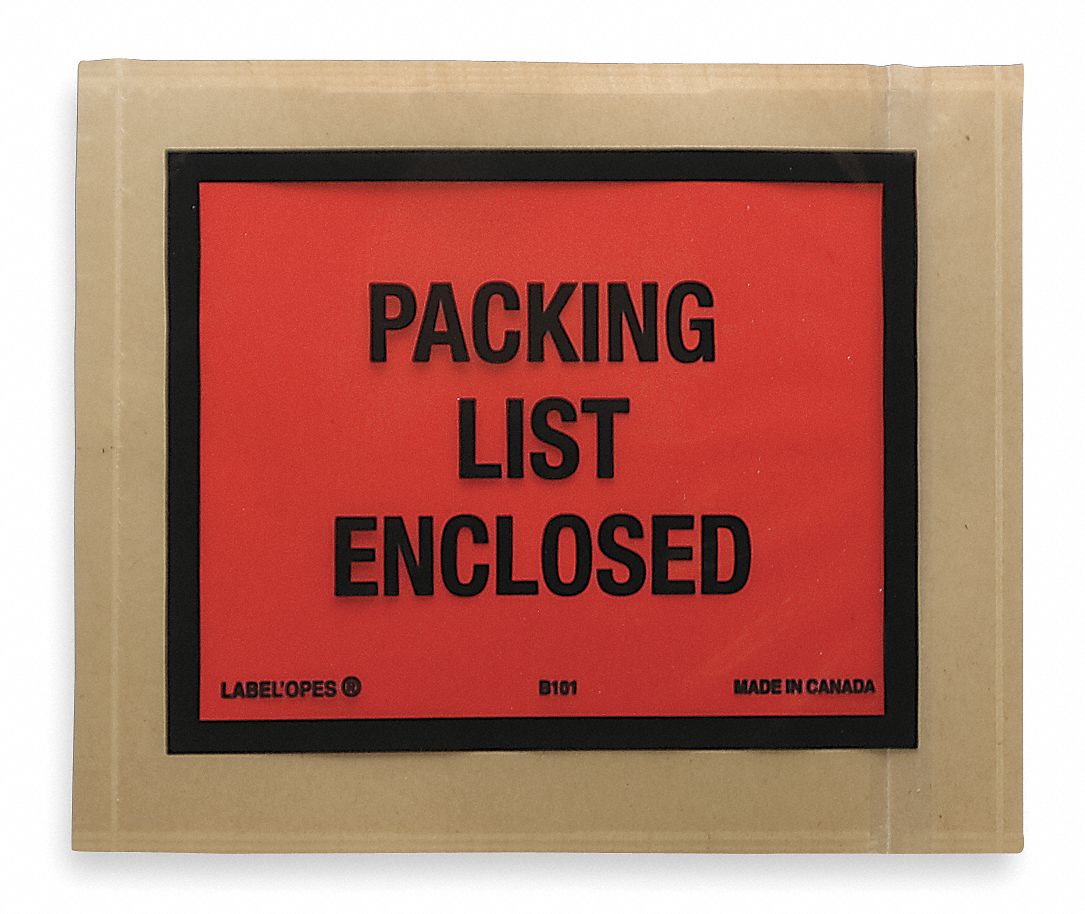 Packing List Envelope, 5-1/2 In, PK 1000
