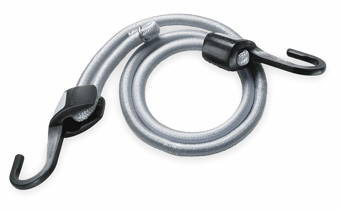 Adjustable Bungee Cord, Hook, 40 In.L