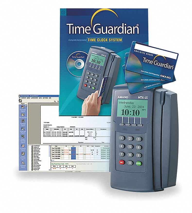 Time Clock, Digital, 8 3/4Hx4 3/4W In.