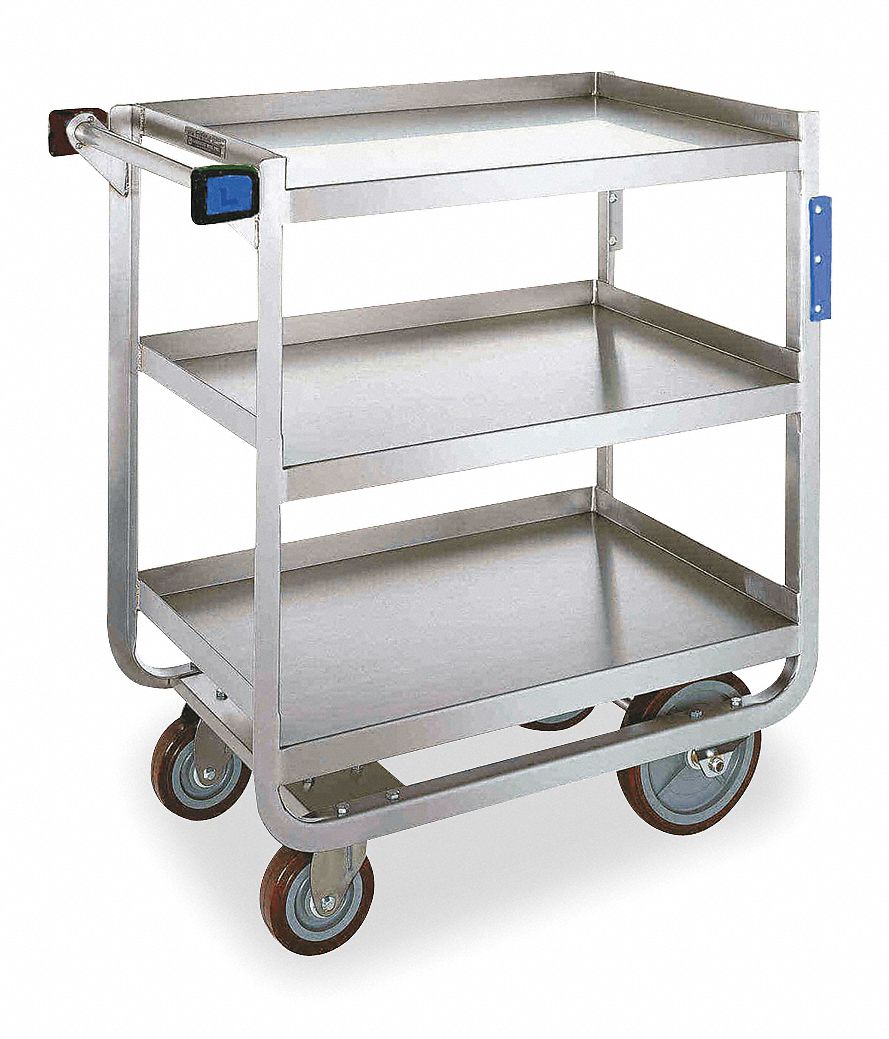 Utility Cart, SS, 38-5/8 Lx22-3/8 W, 700 lb