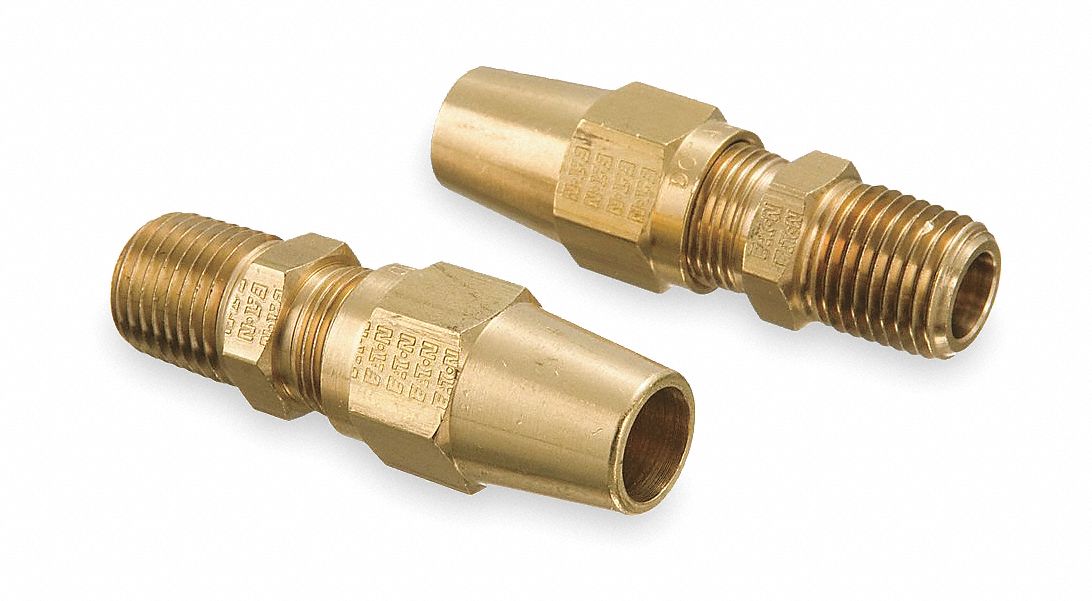 Male Connector, 1/8-27, 1/4 In Tube Sz