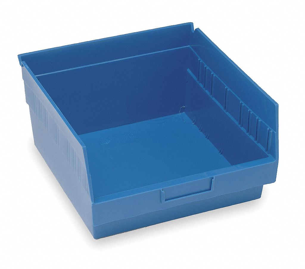 Shelf Bin, W 11 1/8, H 6, D 11 5/8, Blue