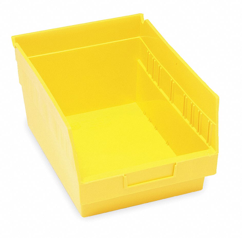 Shelf Bin, W 8 3/8, H 6, D 11 5/8, Yellow