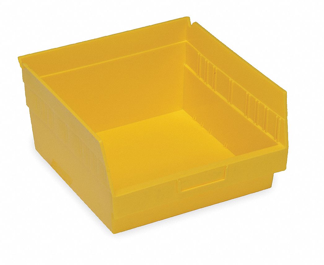 Shelf Bin, W 11 1/8, H 6, D 11 5/8, Yellow