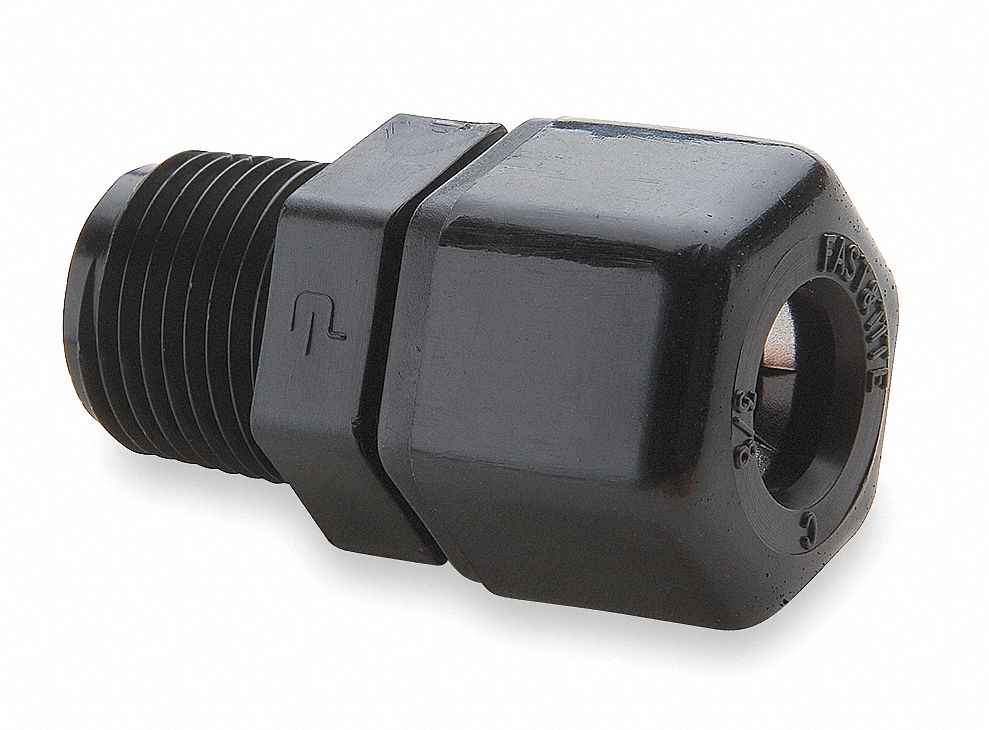 Male Connector, 3/8 x 1/2 In, Tube x MNPT