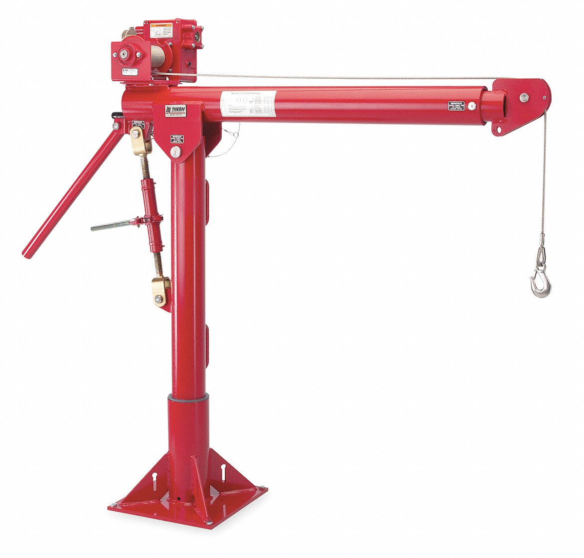 Davit Crane, Portable, 1000Lb, 0-252In, Red