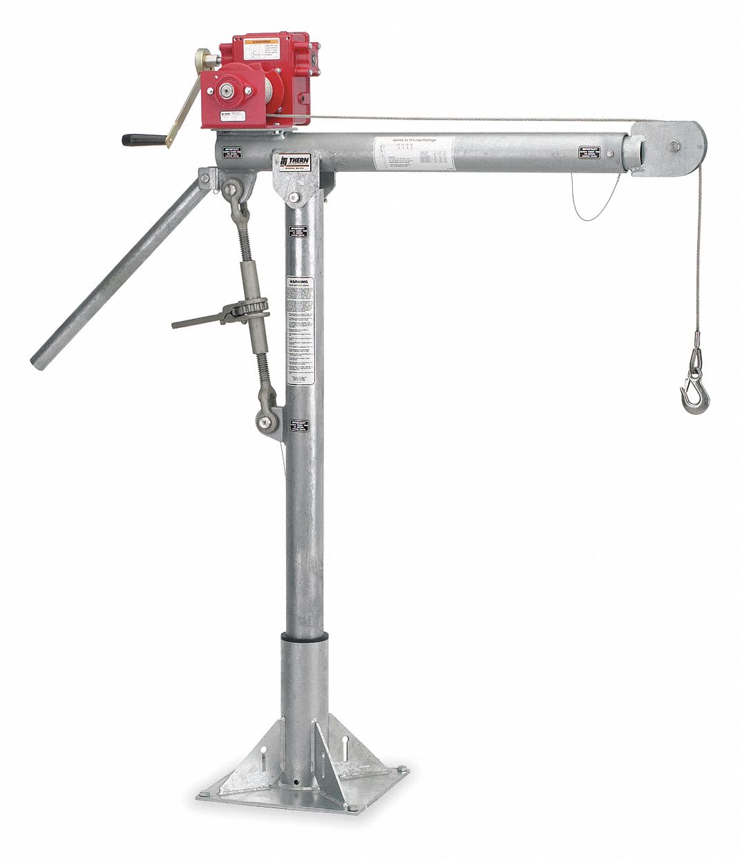 Davit Crane, Portable, 2000Lb, 0-528In, Galv