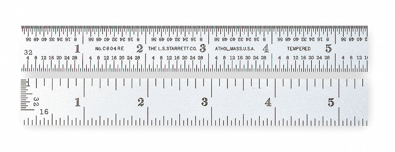 Steel Rule, End Graduations, 6 In, 4R Grad
