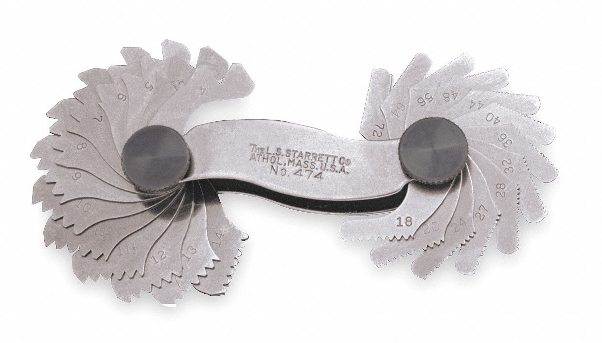 Screw Pitch Gage, 4-80TPI, 28 Leaves