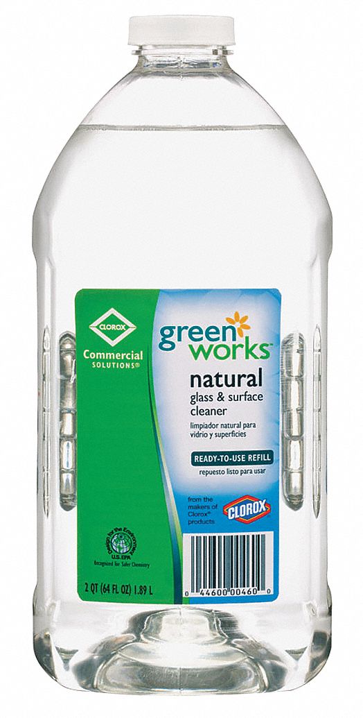 Glass Cleaner, 64 oz., Green, PK6