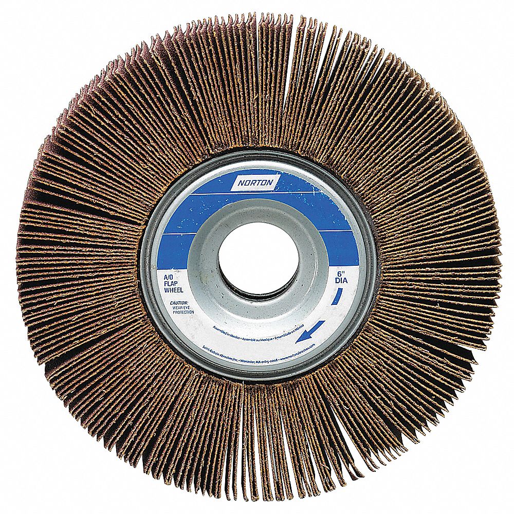 Flap Wheel, 6 In D, 2 In W, 1 In, 180 G
