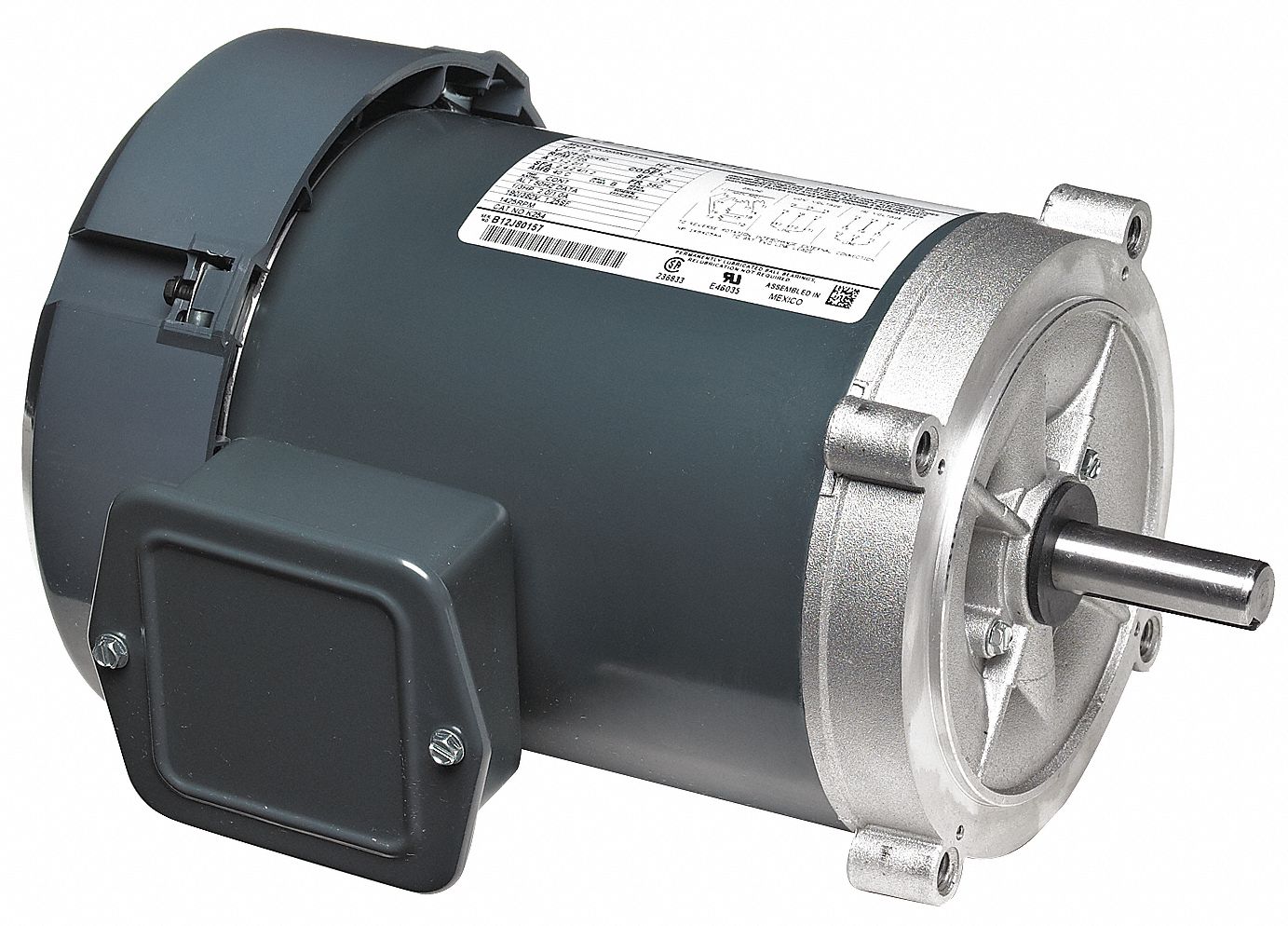 Motor, 3 Ph, 1 HP, 1755, 143TC, Eff 82.5