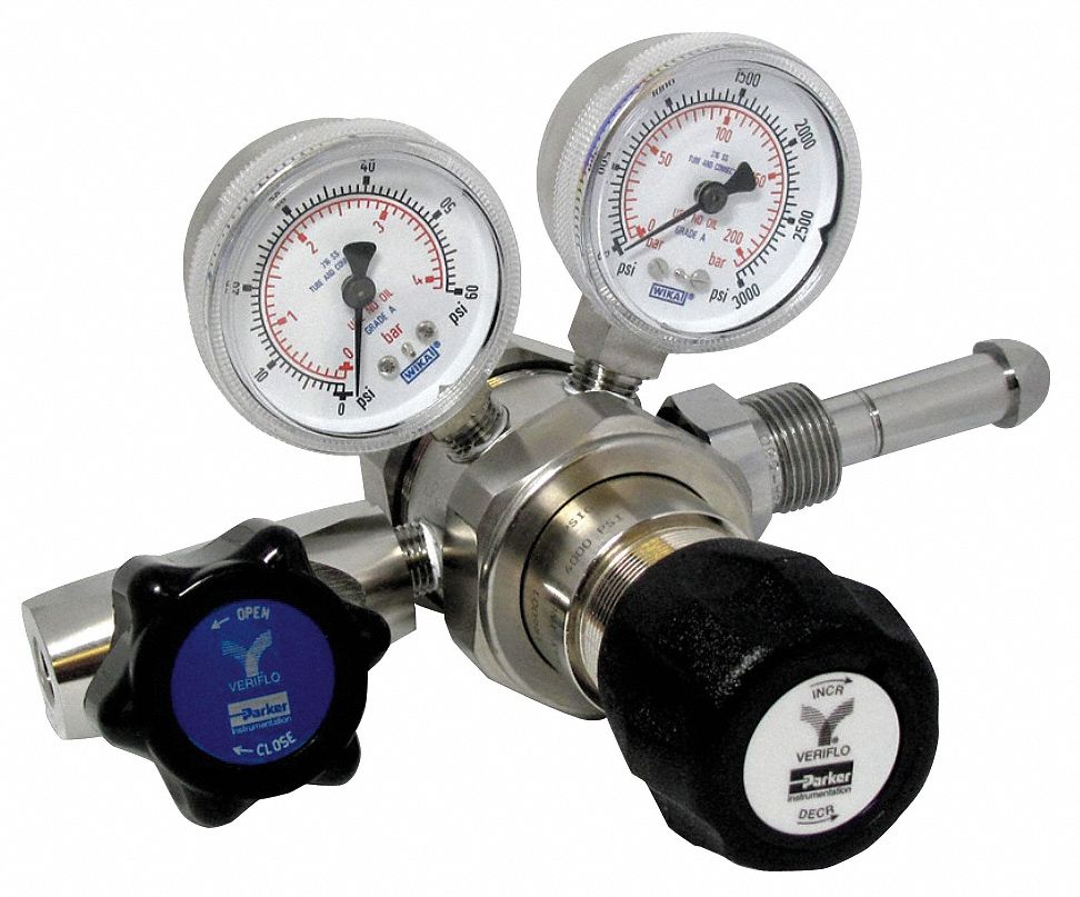 Pressure Reg, CGA x Valve In, 20 - 250 psi