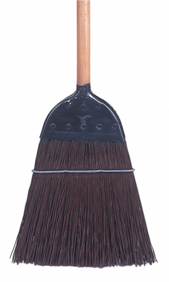 Upright Broom, Metal Cap, 45 In. L