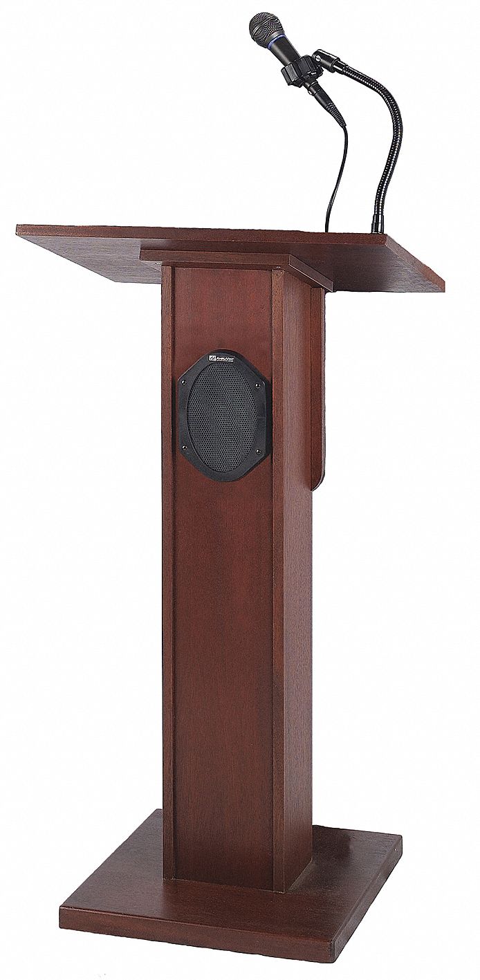 Lectern w/Sound, Mahogany, 43x21x15 In