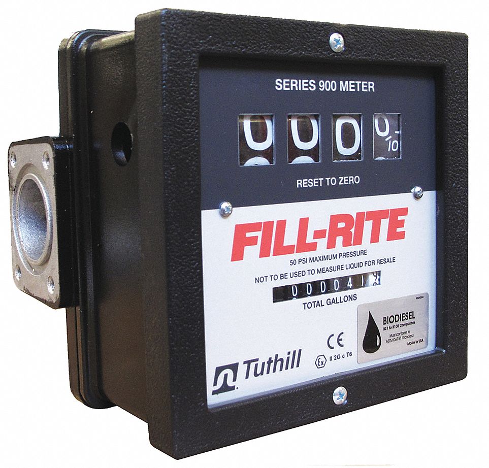 Flowmeter, Nutating, 1 In, 6 to 40 GPM
